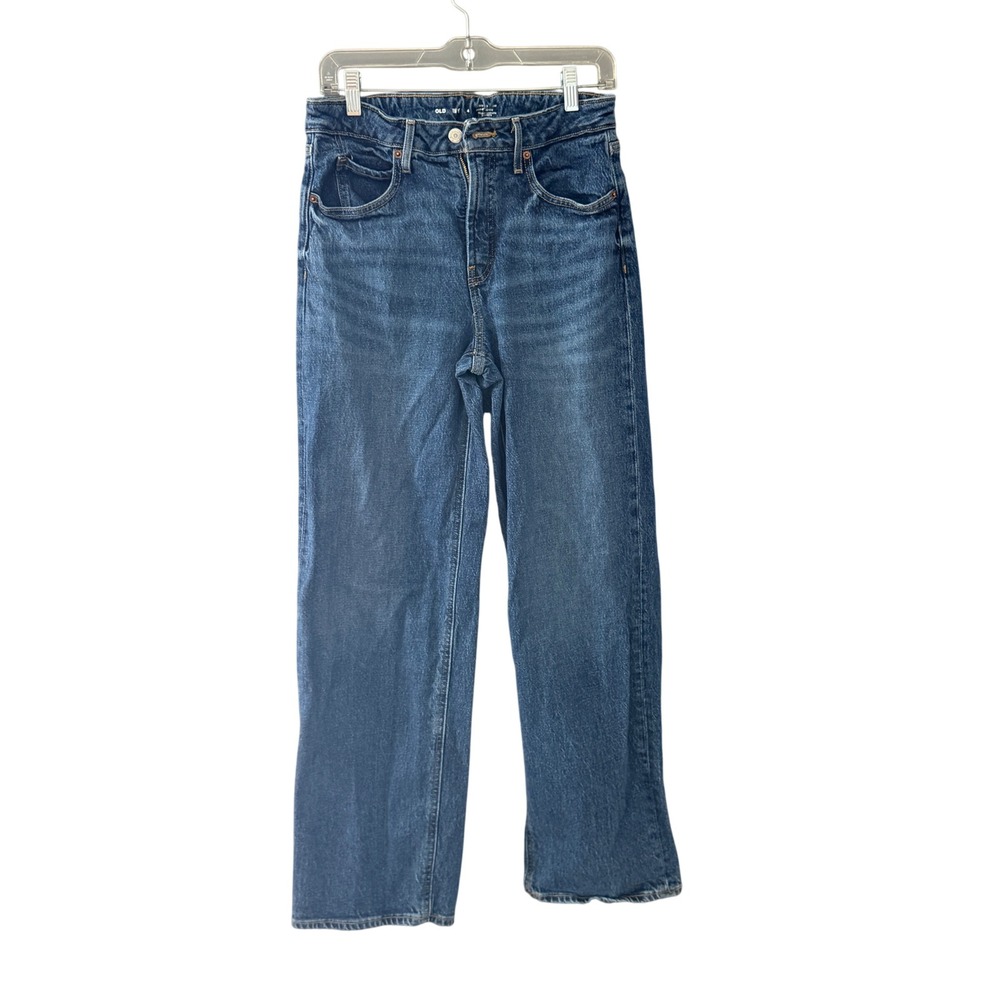 Old Navy Extra High-Waisted Wide-Leg Jeans Medium Wash Blue Womens Size 4